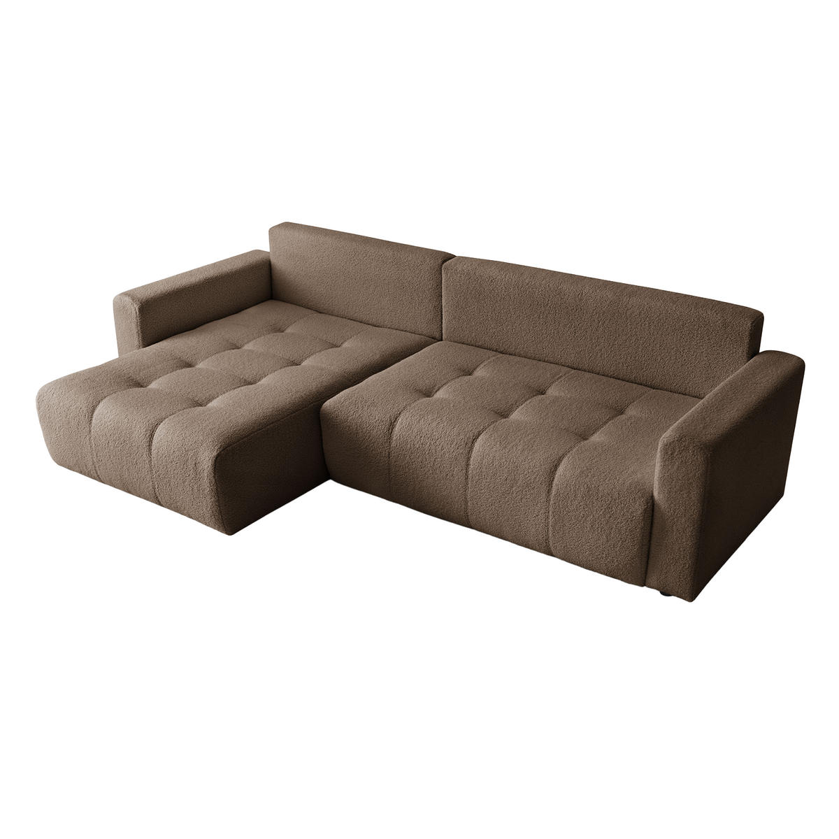 ECKSOFA WALONGO mit Schlaffunktion, Braun - Braun, Textil (261/143cm) - Fedve