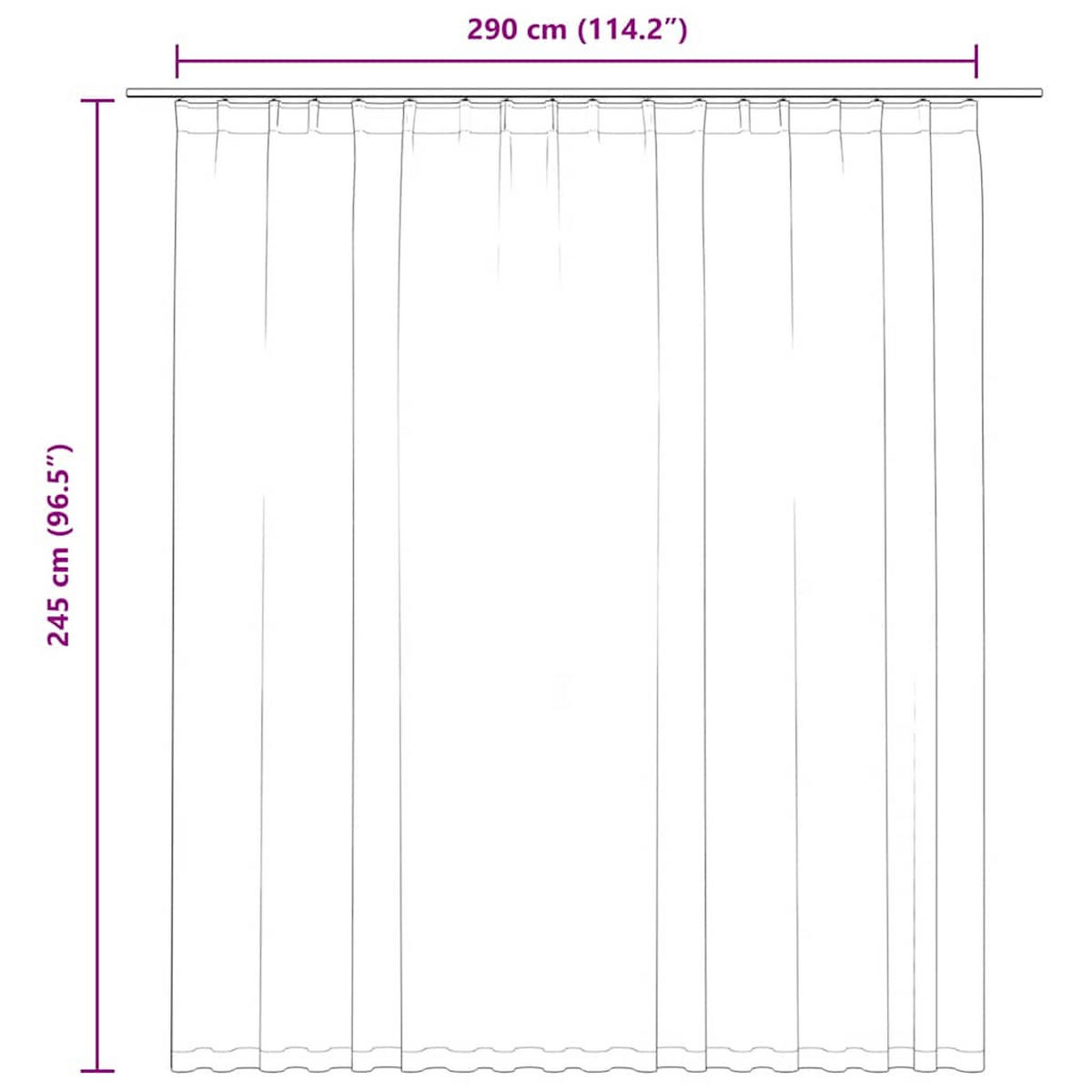 VERDUNKELUNGSVORHANG Mit Haken Schwarz 290/245 Cm - Schwarz, Textil (290/245/1cm) - vidaXL