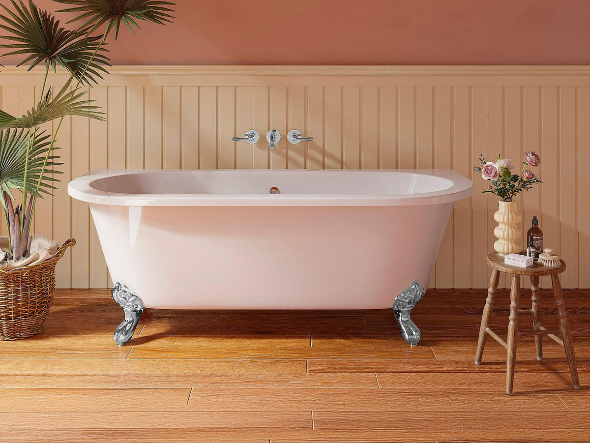 FREISTEHENDE Badewanne mit Füßen - 1 Person - Acryl - Weiß - Weiß, Kunststoff (170/62/74cm) - Vente-Unique