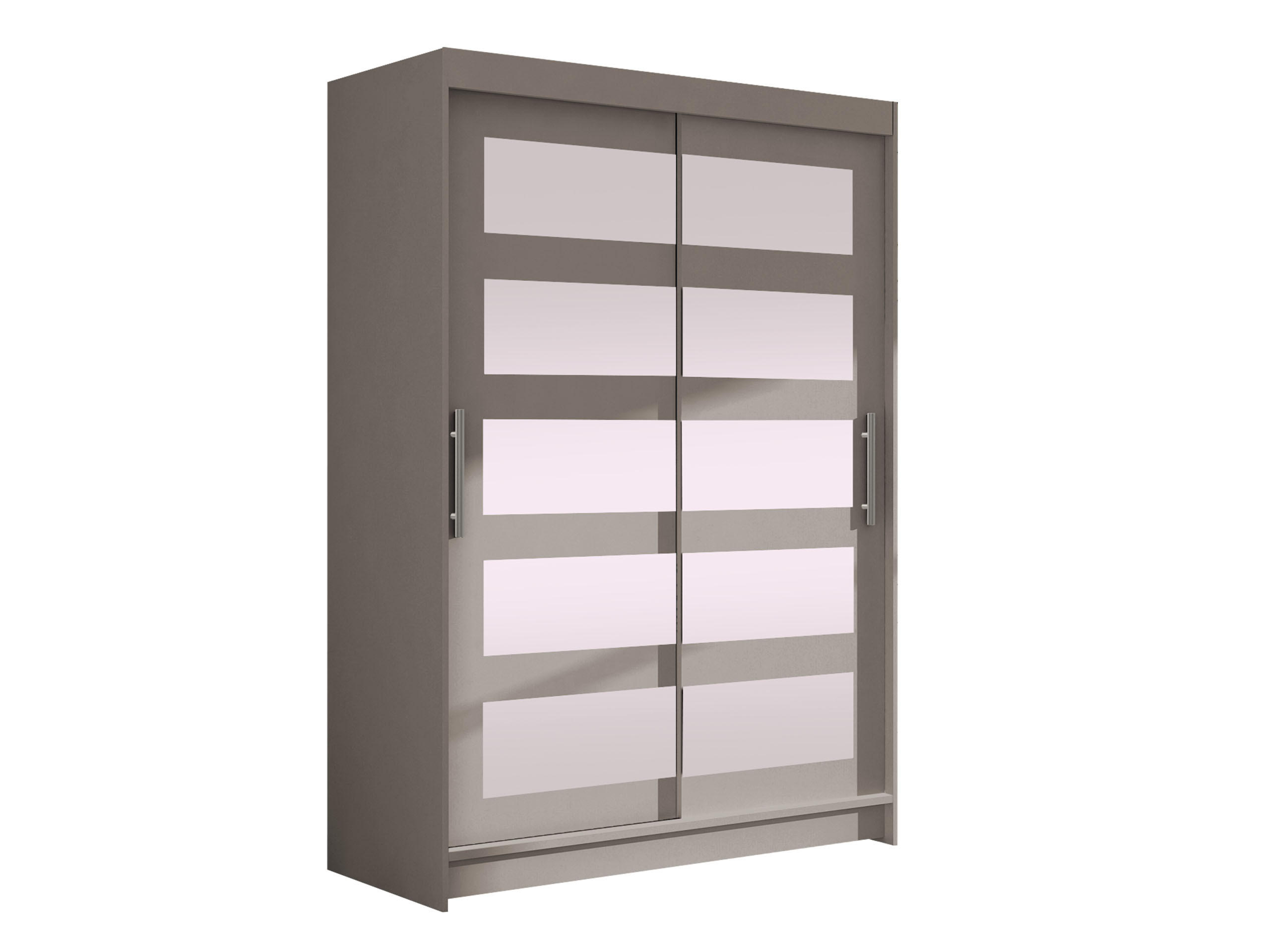 KLEIDERSCHRANK Miami IV - Kaschmir/Silberfarben, Holzwerkstoff/Kunststoff (120/200/58cm) - MIRJAN24