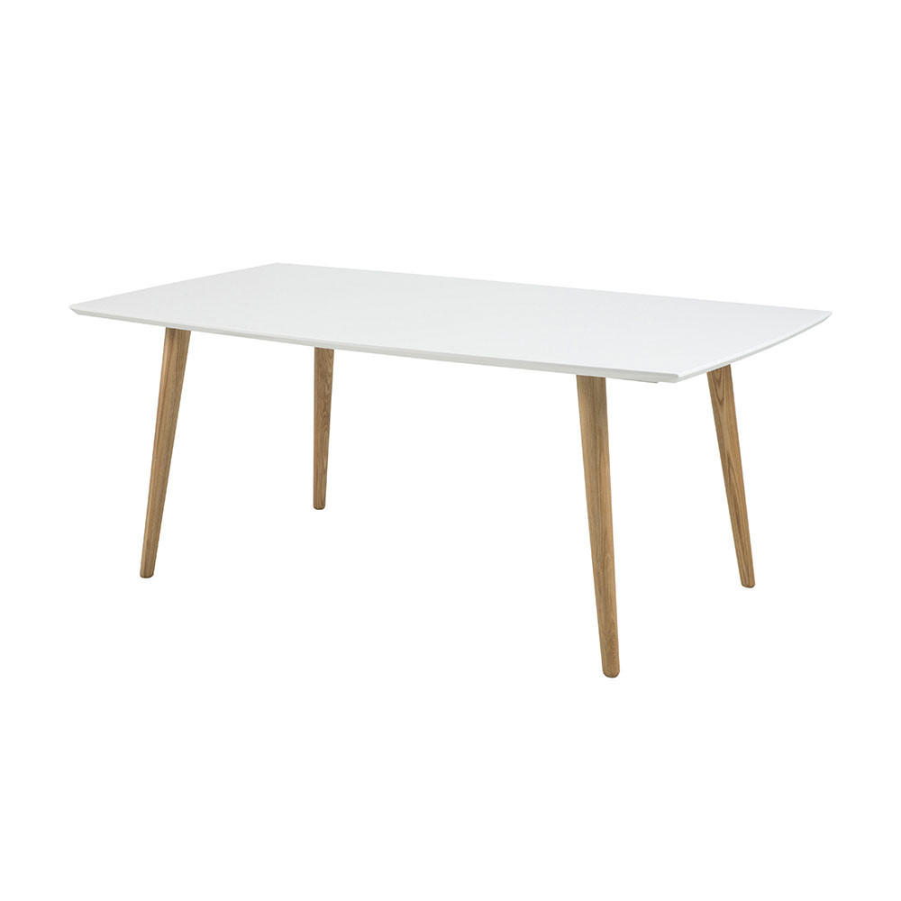 ESSTISCH Tinjan Weiß 160/100 cm - Beige/Weiß, Holz/Holzwerkstoff (160/100/74cm) - Selsey