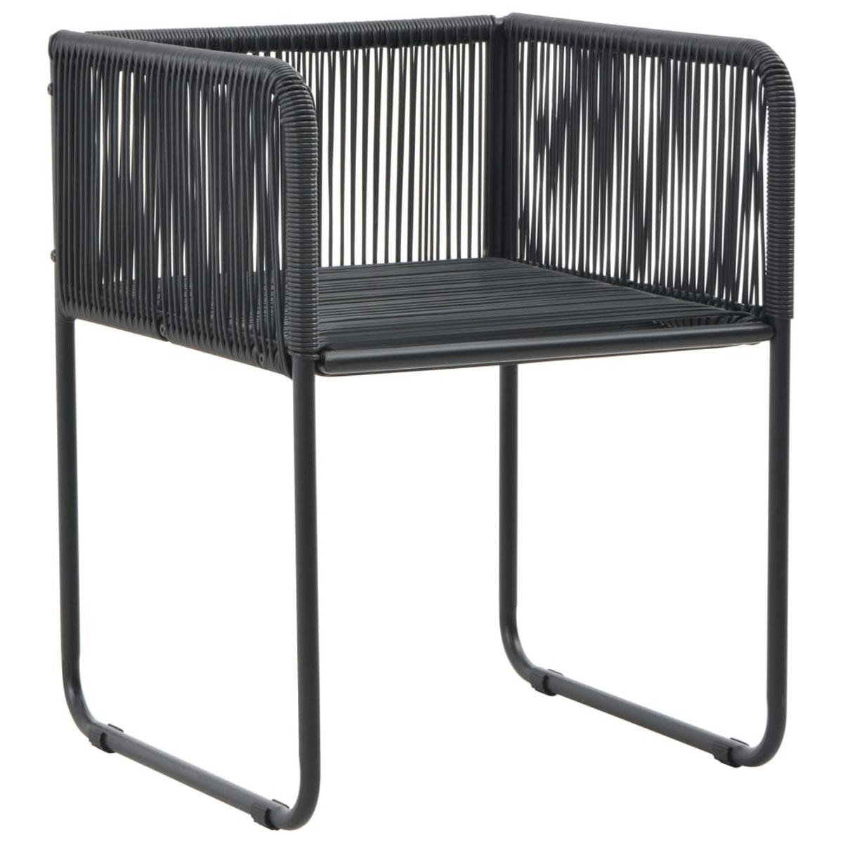 GARTENSTÜHLE 6er set Mit Kissen Poly Rattan Schwarz - Schwarz, Kunststoff (51.5/67/51.5cm) - vidaXL