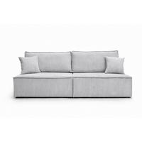SOFA Mit Schlaffunktion Und Bettkasten, Cordstoff Poso, Grün, BEST MINI - Hellgrau, Holz (200/83/98cm) - Kaiser Möbel