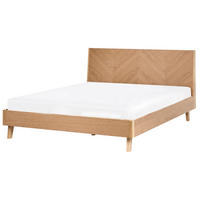 BETT mit Lattenrost 140/200 cm Hellbraun Wizernes - Hellbraun, Holzwerkstoff (140/200cm) - Beliani
