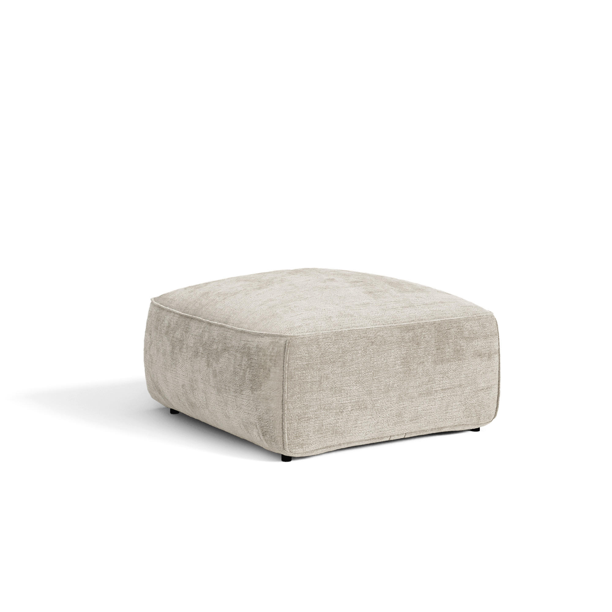 POUFS LOMI Geprägter Samt Taupe 75cm - Taupe, Textil (75/44.5/75cm) - Premium Interiors