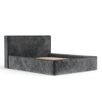 POLSTERBETT Lounge Anthrazit 120/200 cm im Chenille-Stoff - Anthrazit/Naturfarben, Holz/Holzwerkstoff (120/200cm) - Maison de Reve