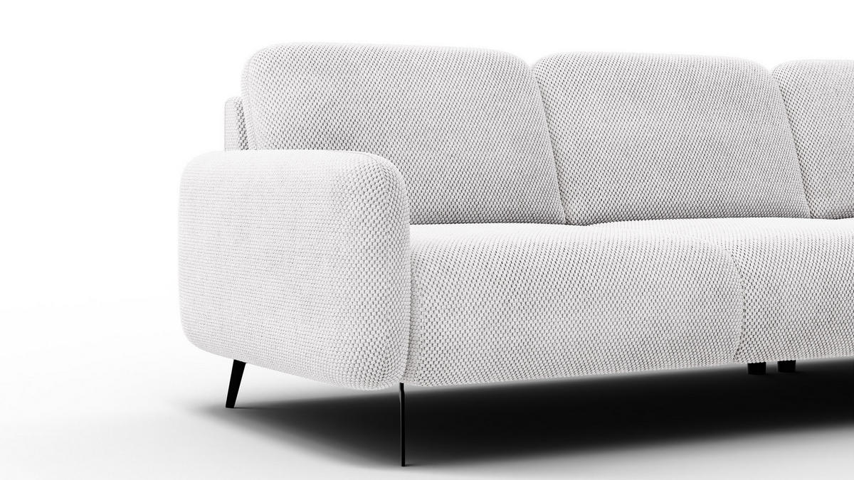 ECKSOFA FEBE 4-Sitzer rechts, creme - Creme/Schwarz, Holz/Textil (264/157cm) - Courtois Laville