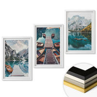 WANDBILDER 3er-Set - 40x60 cm Weißer Rahmen - See, Brücken, Berge - Weiß, Kunststoff (40/60cm) - ArtPrintCave