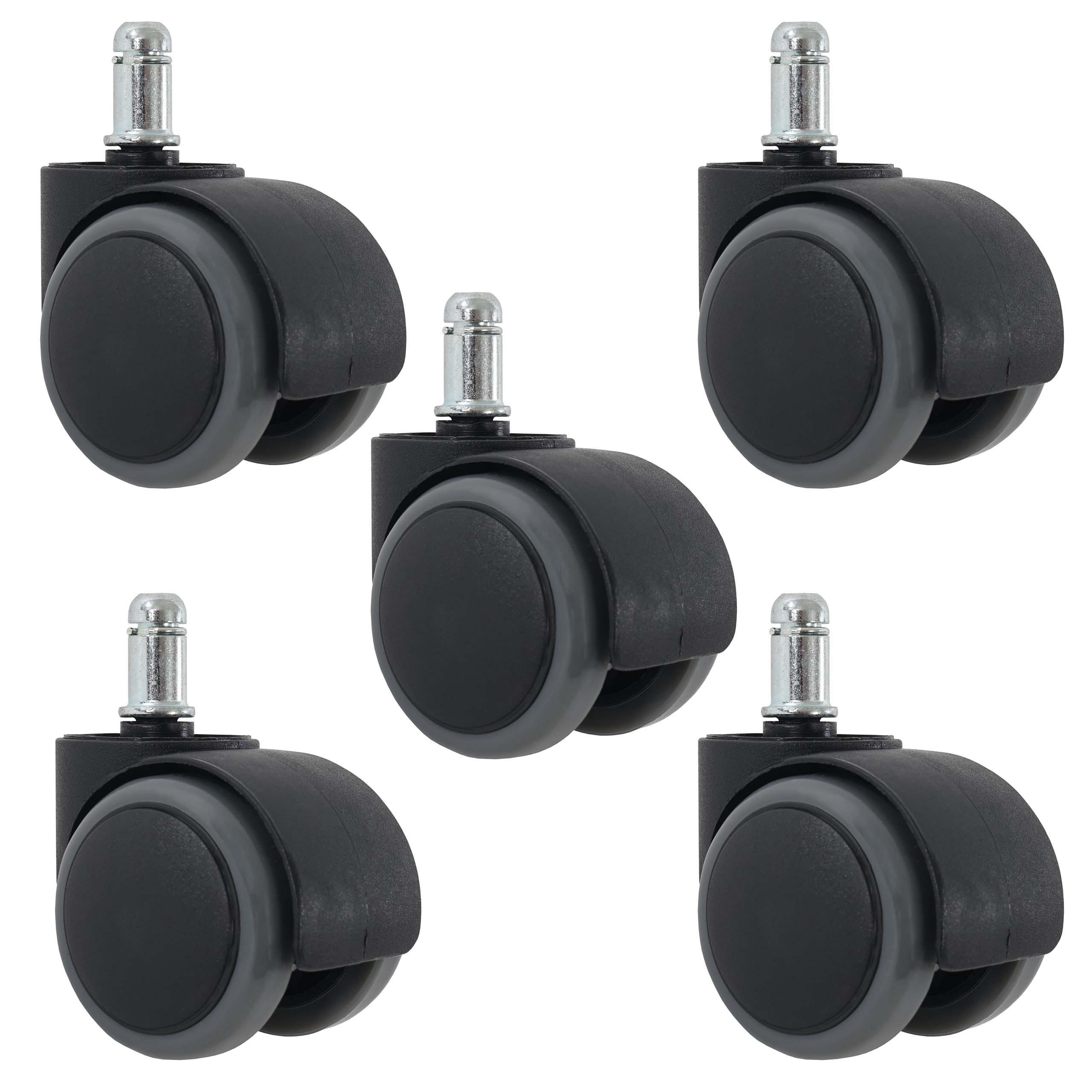 HARTBODENROLLEN 5ER SET Schwarz, Grau 5er-Set - Schwarz/Grau, Metall (1/1/1cm) - MCW