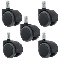 HARTBODENROLLEN 5ER SET Schwarz, Grau 5er-Set - Schwarz/Grau, Metall (1/1/1cm) - MCW