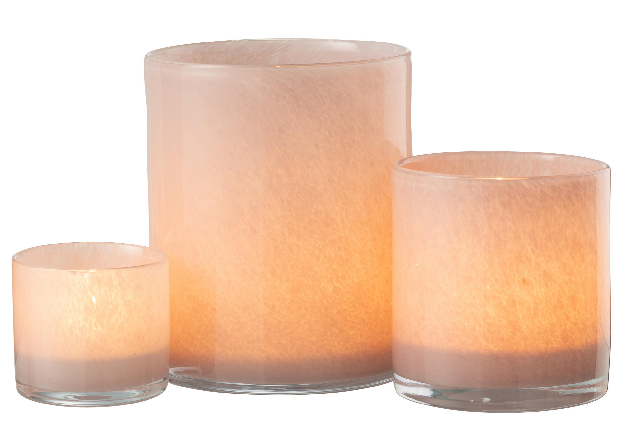 KERZENHALTER JADE - Glas - Rosa - L - Pink, Glas (15/18cm) - J-Line