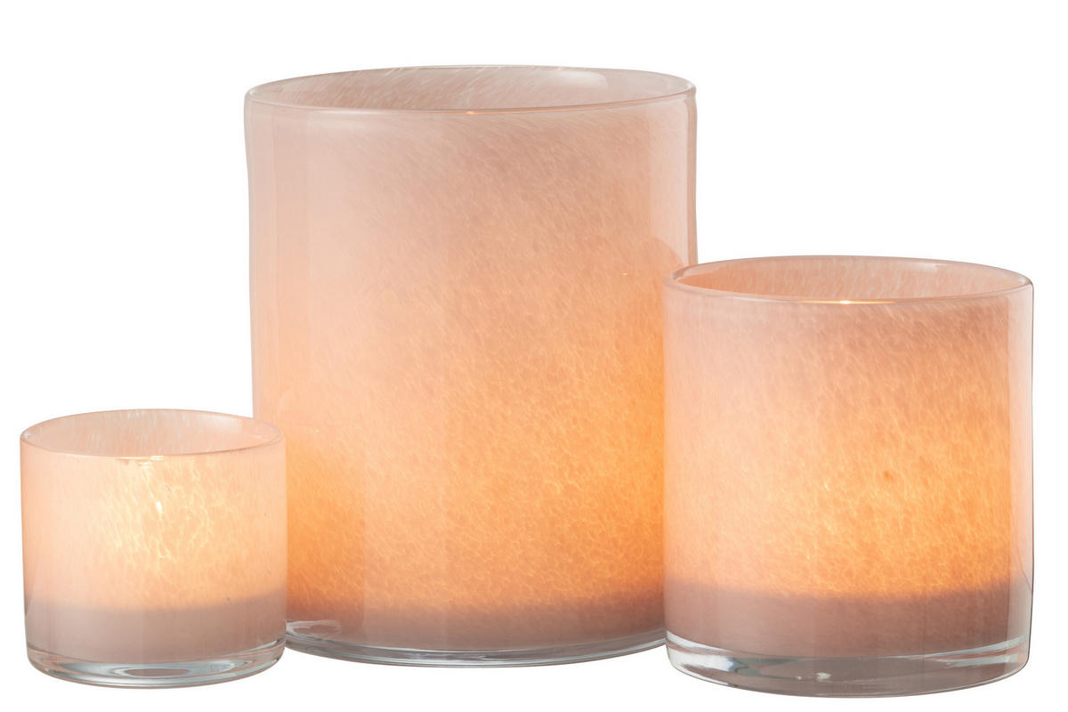 KERZENHALTER JADE - Glas - Rosa - L - Pink, Glas (15/18cm) - J-Line