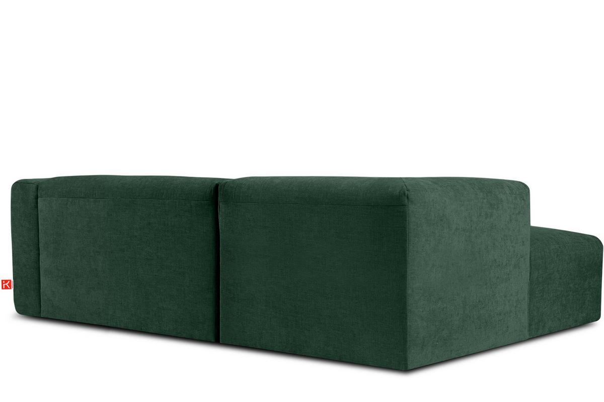 ECKMODULSOFA-RECHTS BUFFO 3/4 Sitzer mit extrem weicher Sitzfläche, Gewebestoff, maritim - Grün, Textil (237/180cm) - KONSIMO®