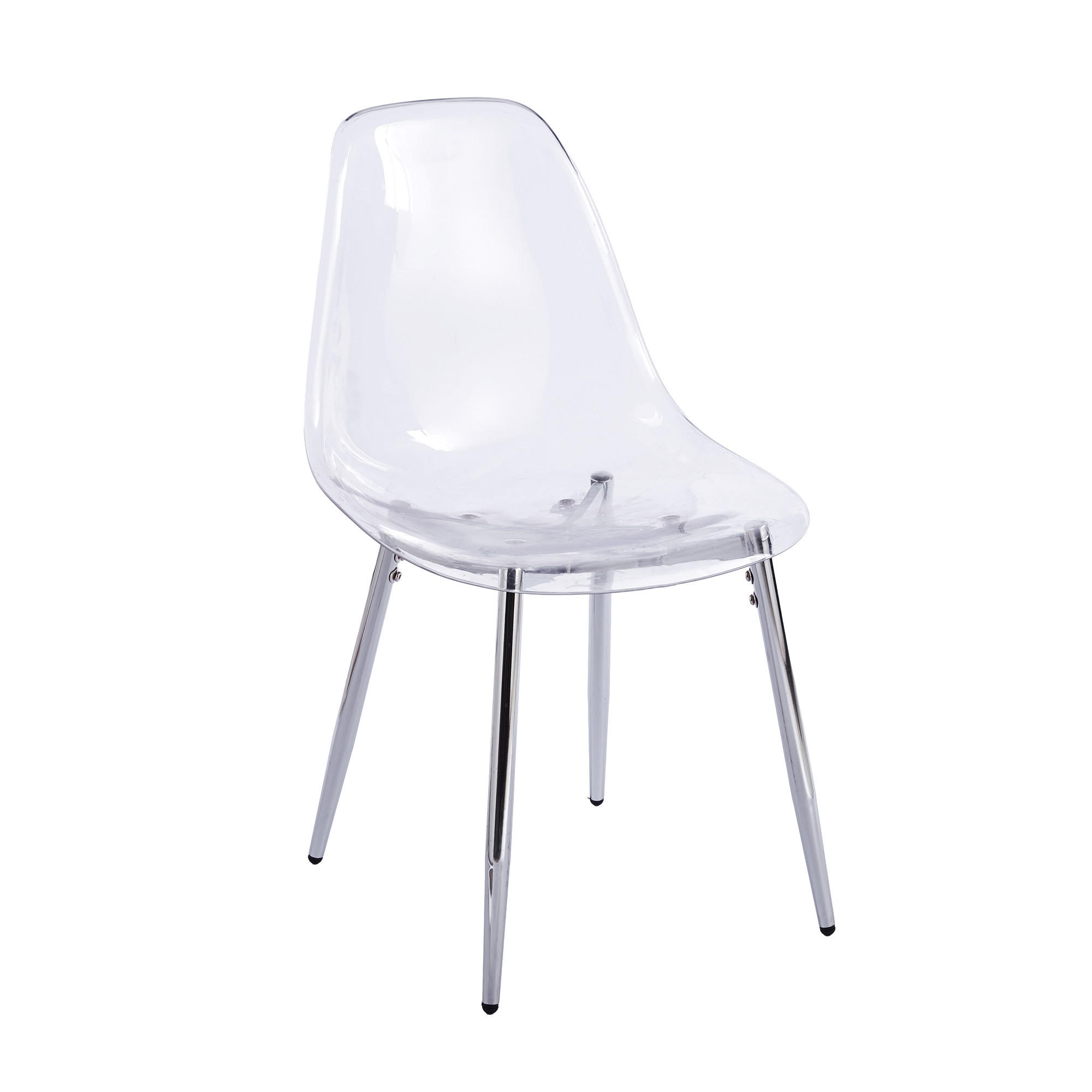 STUHL-SET DE-36421 4 Stück mit Acrylglas-Sitz und Metallbeinen Silber - Silberfarben, Kunststoff (47/81/45cm) - ComfortXL