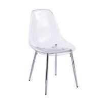 STUHL-SET DE-36421 4 Stück mit Acrylglas-Sitz und Metallbeinen Silber - Silberfarben, Kunststoff (47/81/45cm) - ComfortXL
