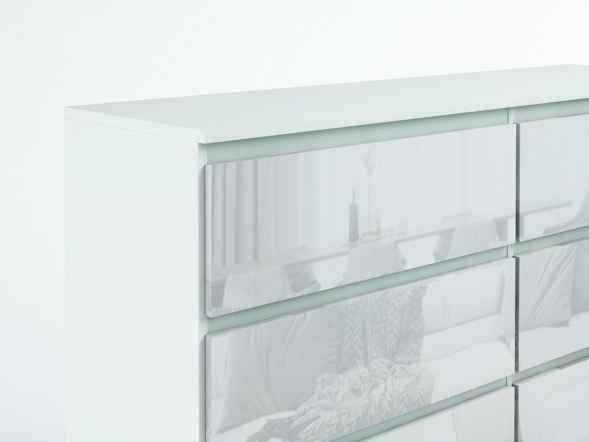 KOMMODE Weiß, Hochglanz 120/102/39 - Weiß Hochglanz/Weiß, Holzwerkstoff (120/102/39cm) - RAUMHIRSCH FURNITURE