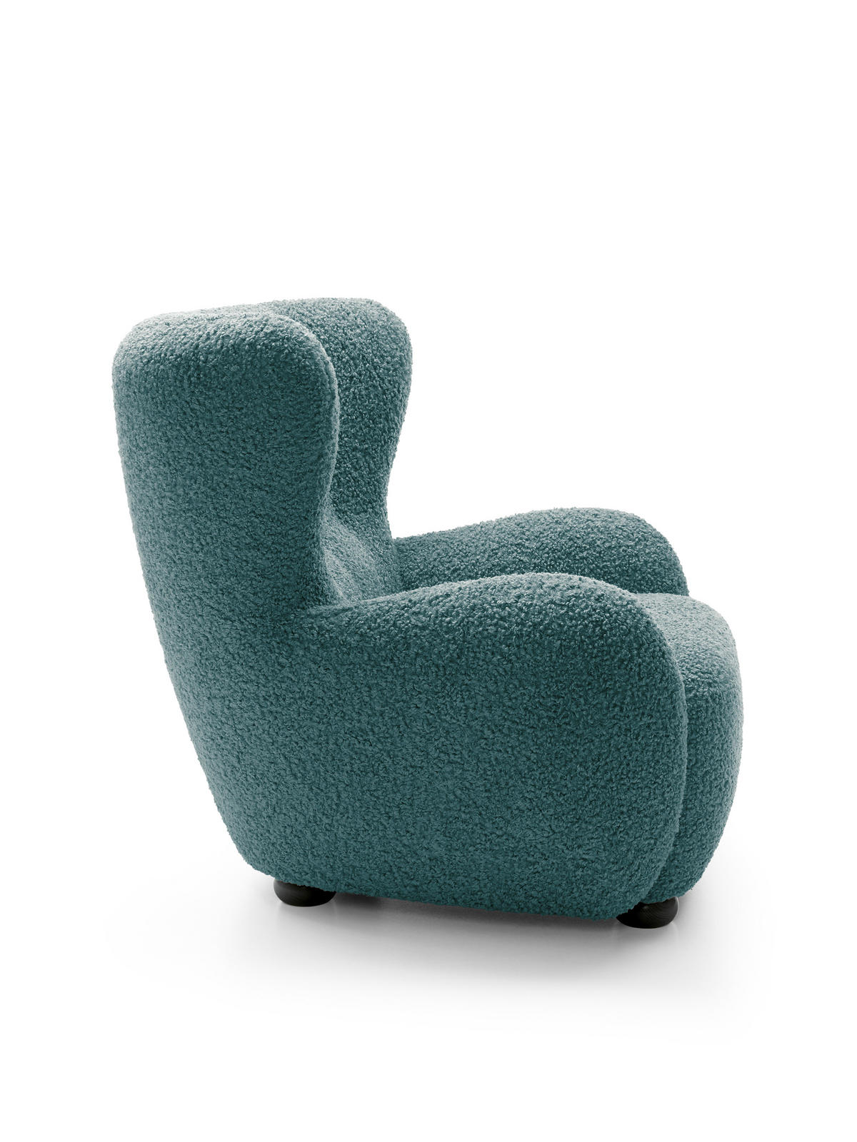 SESSEL MIST, Polstersessel Klassisch Loungesessel, Bucle-Stoff Blau - Blau, Holz/Holzwerkstoff (88/91/100cm) - MASSENO