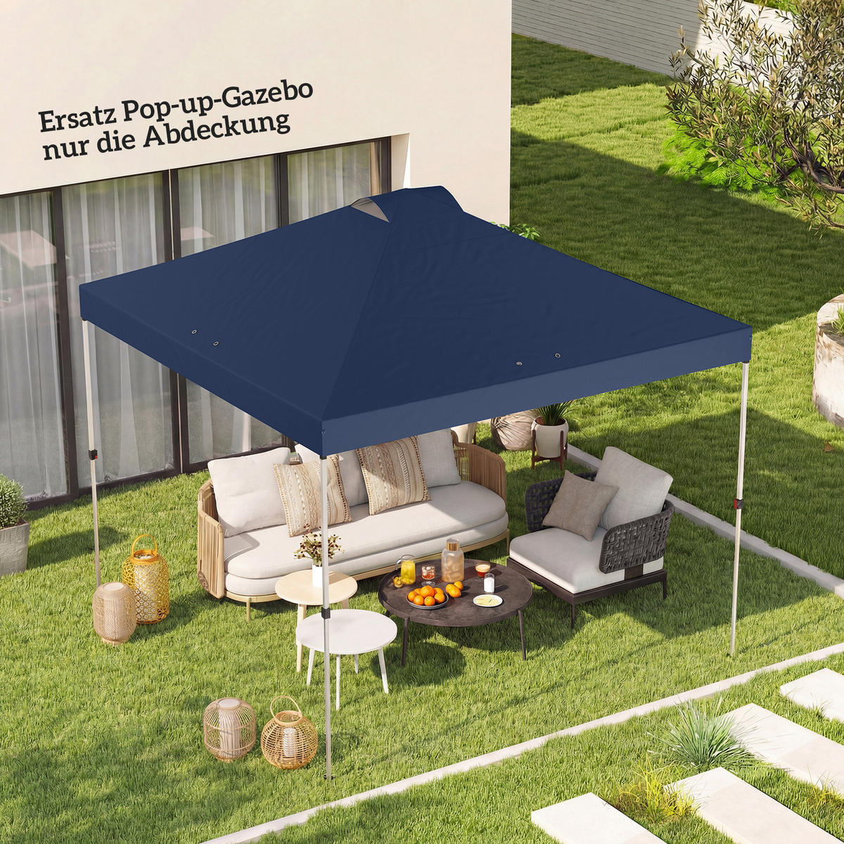 ERSATZDACH 210D-Oxford-Stoff Blau - Blau, Textil (300/25/300cm) - Outsunny