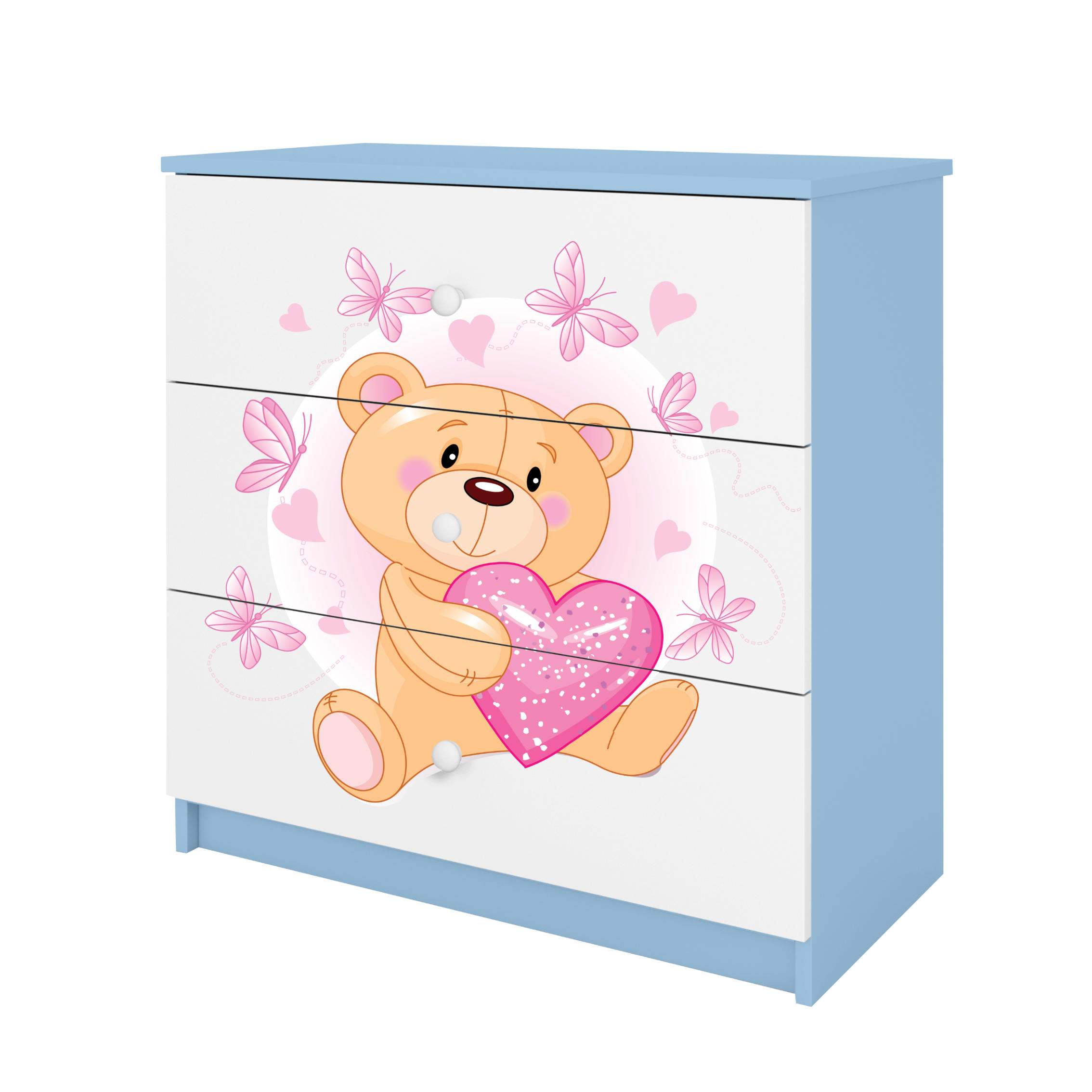 KOMMODE Babydreams Teddybär II 81/81/41 - Blau, Holzwerkstoff (81/81/41cm) - RAUMHIRSCH FURNITURE