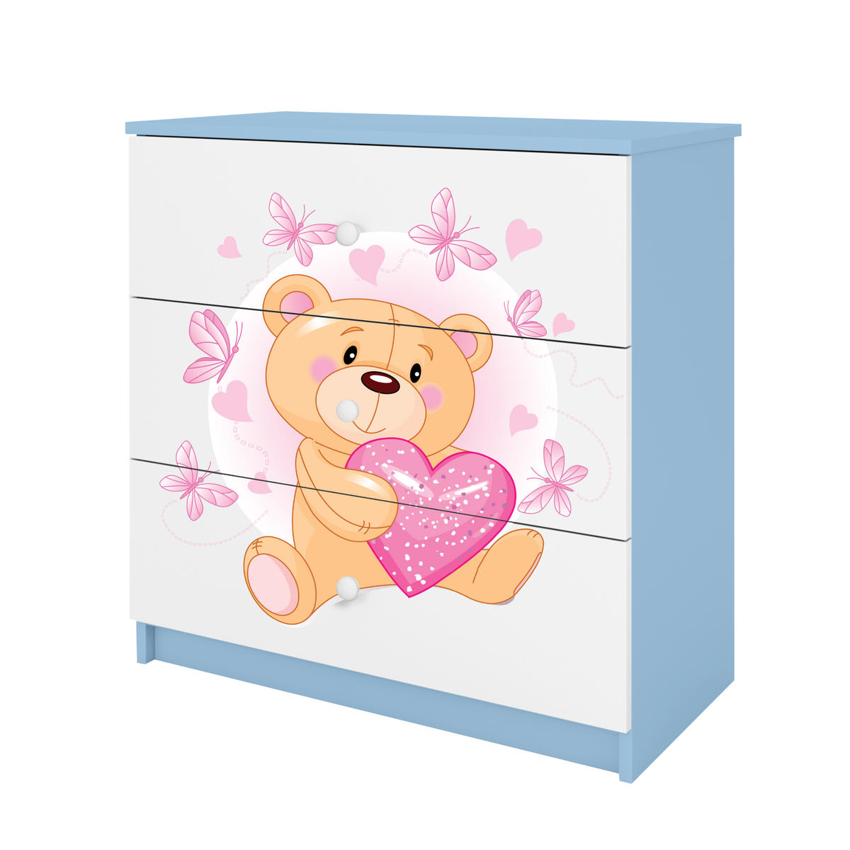 KOMMODE Babydreams Teddybär II 81/81/41 - Blau, Holzwerkstoff (81/81/41cm) - RAUMHIRSCH FURNITURE