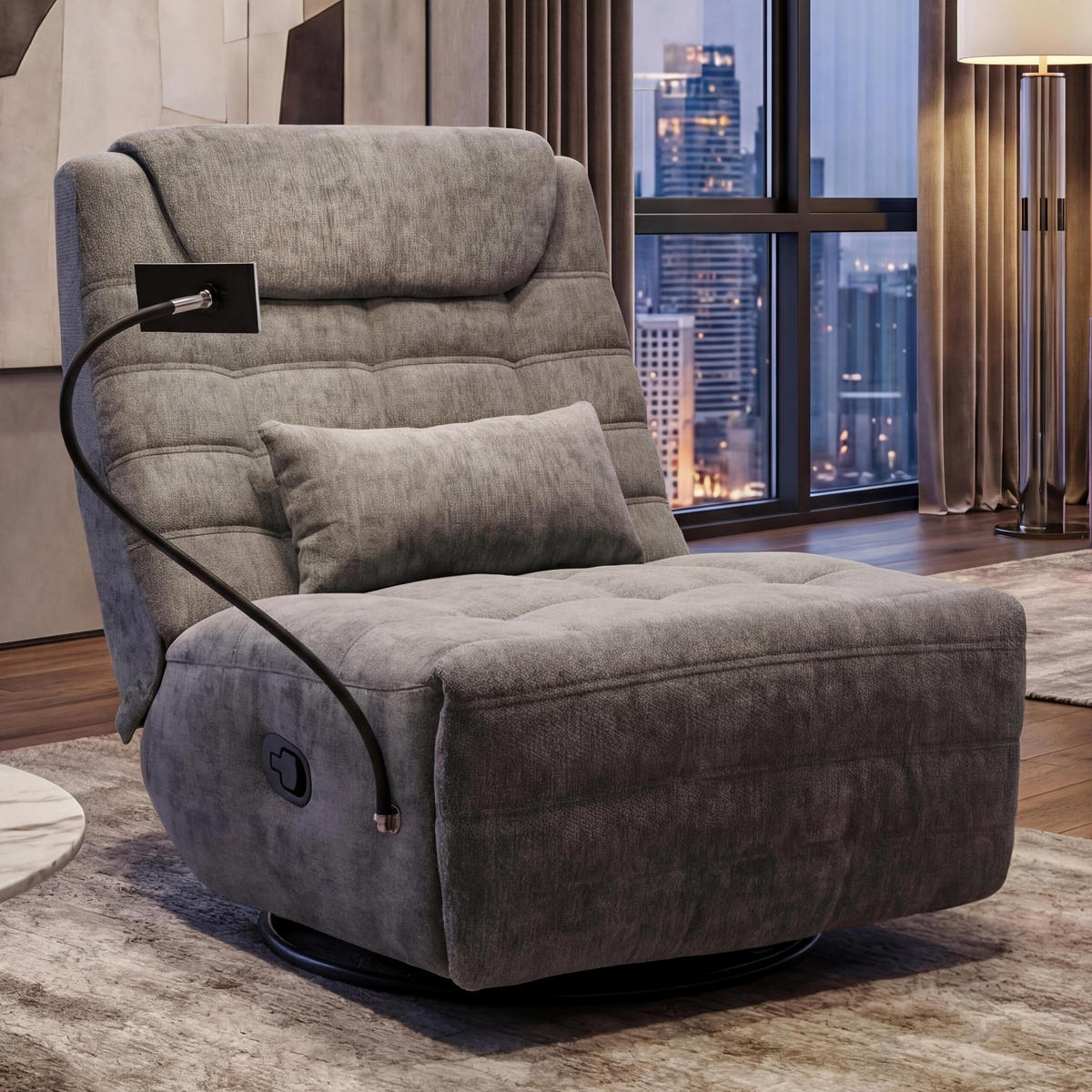 RELAXSESSEL Dunkelgrau - Dunkelgrau, Textil (82/96/163cm) - MCW