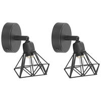 WANDLEUCHTE 2er-Set Erma 16/10/16 cm - Schwarz, Metall (10/8/16cm) - Beliani