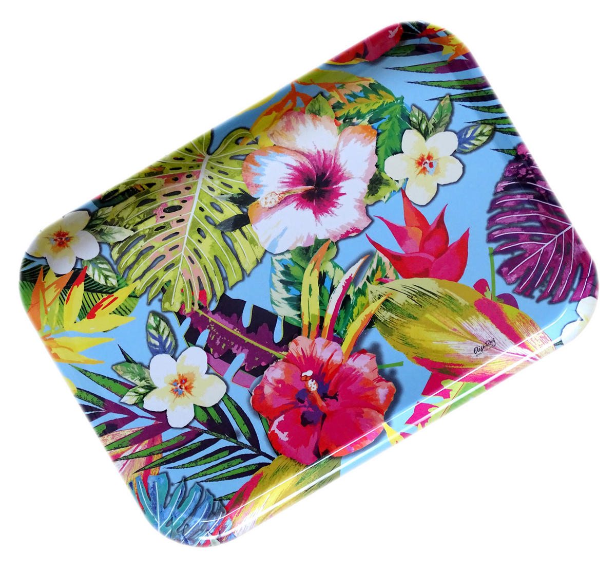 TABLETT Tropical, rechteckige Melamin Serviertablett 38x26 cm - Multicolor, Kunststoff (26/2/38cm) - Lashuma