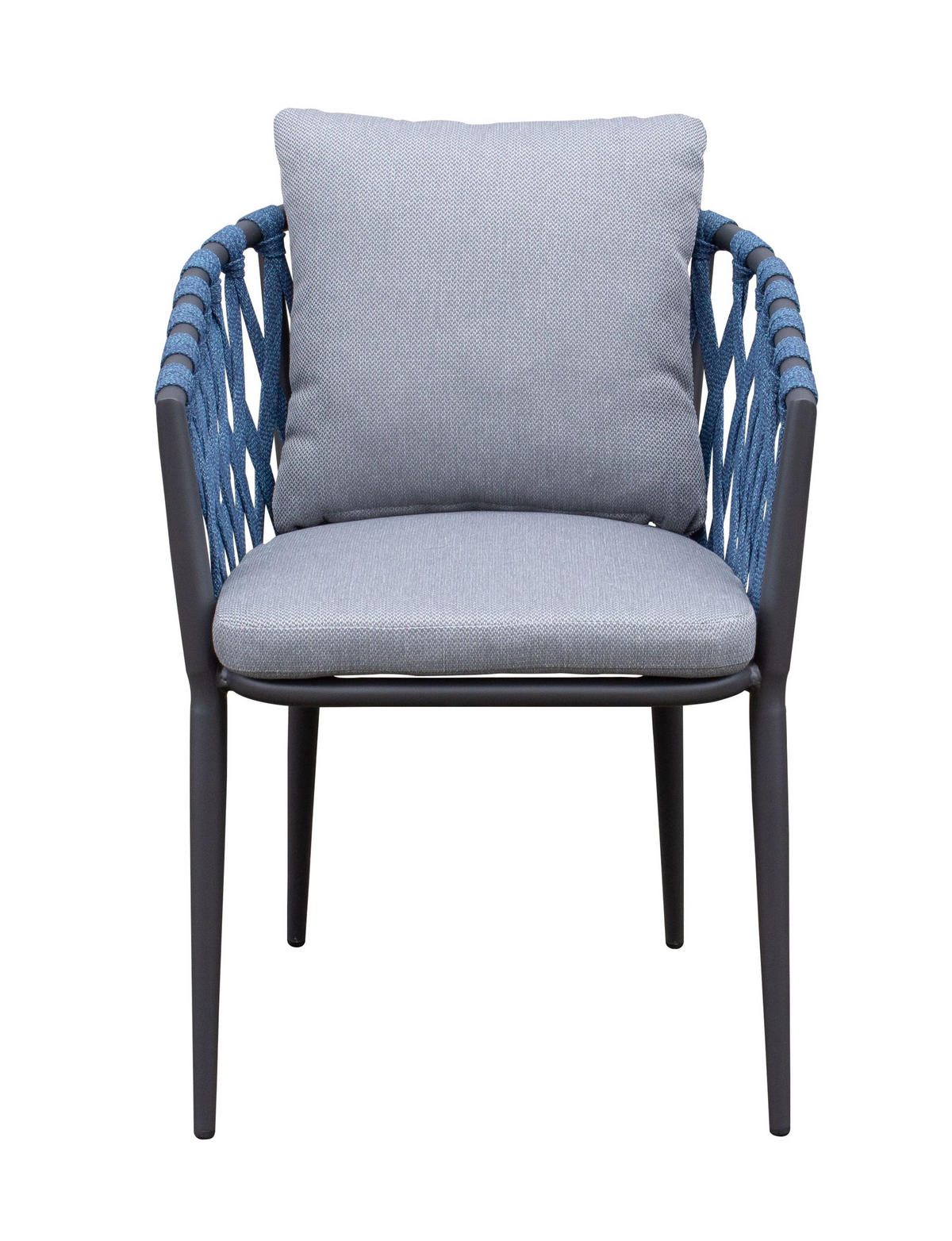 STAPELSTUHL Vienna, Rope, Aluminium, Anthrazit-Blau - Blau/Grau, Metall (45/80/60cm) - dasmöbelwerk