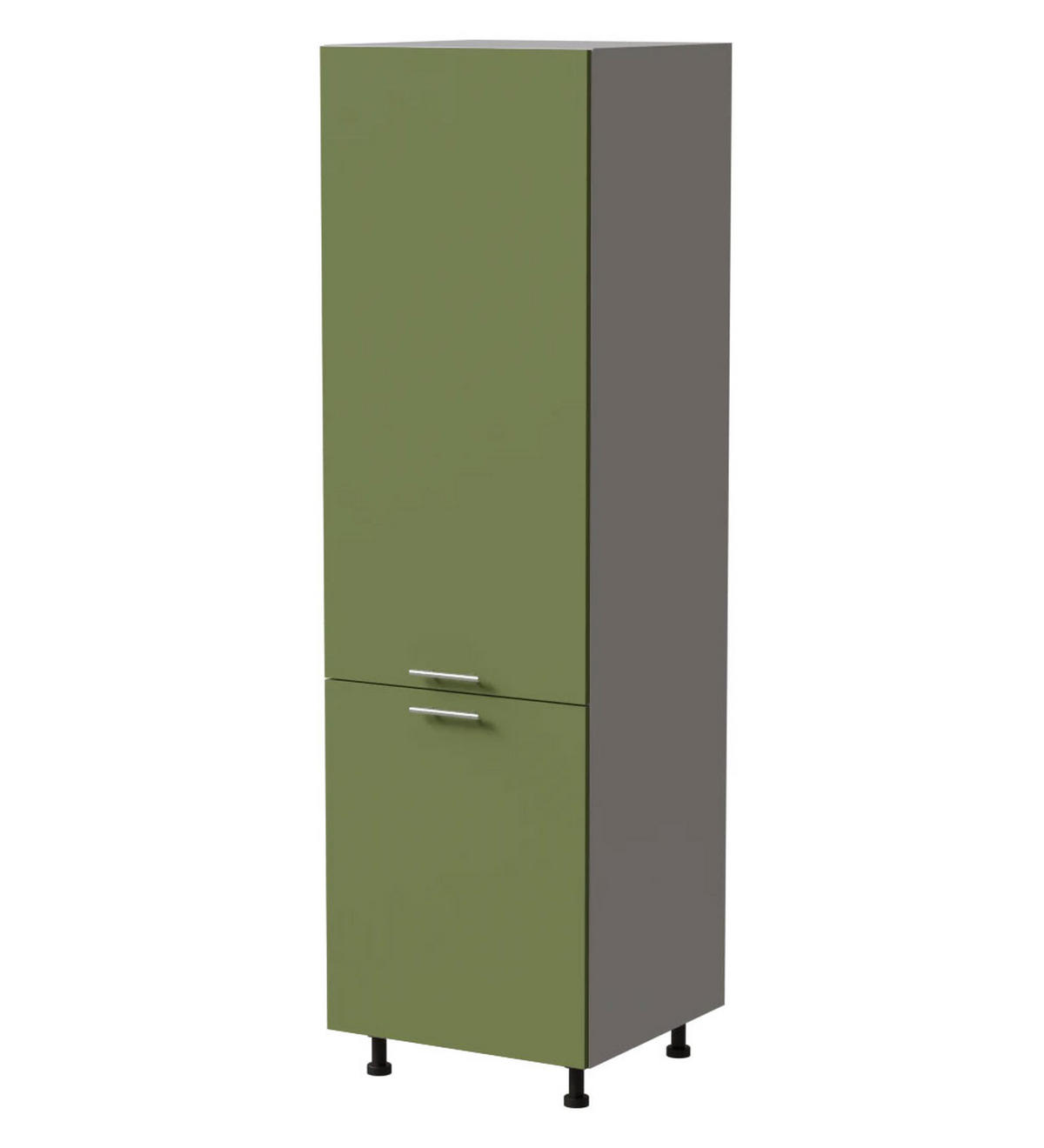 KÜHLSCHRANKUMBAUSCHRANK Brerra D14/DL/60/207 RAL 6025 farngrün Matt / Grau Matt 60 / 59 / 207cm - Grau/Grün, Holz/Holzwerkstoff (60/207/59cm) - Feldmann-Wohnen