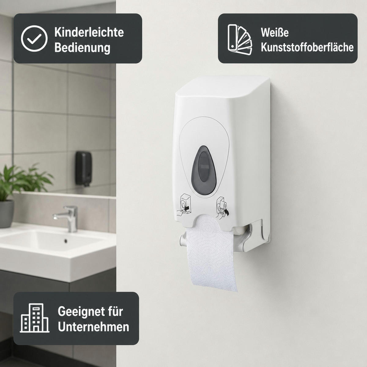 TOILETTENPAPIERHALTER - Weiß, Kunststoff (14.5/31.5/15cm) - ich-zapfe