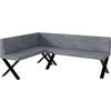 ECKBANK PETER_X - Grau, Textil (142/196cm) - Meblini