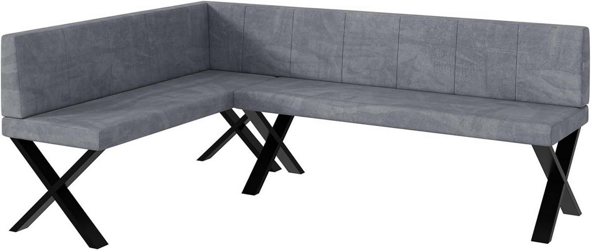 ECKBANK PETER_X - Grau, Textil (142/196cm) - Meblini