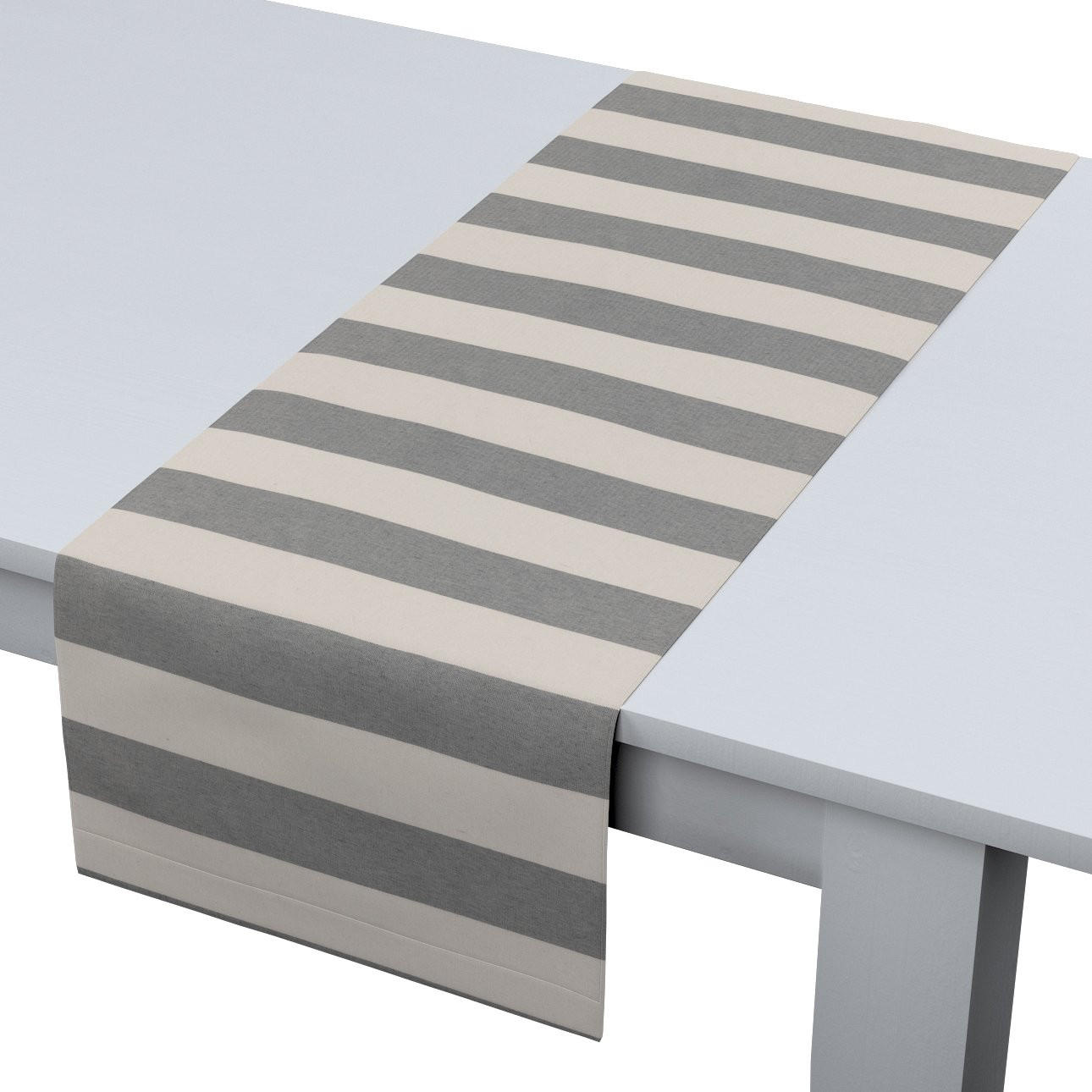 TISCHLÄUFER Quadro, weiß und grau, 40x130 cm - Weiß, Textil (40/130cm) - Dekoria