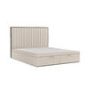 POLSTERBETT Keva mit Stauraum 200/200 cm Hellbeige im Megan Stoff - Sandfarben/Schwarz, Holz/Holzwerkstoff (200/200cm) - AltaBeds