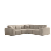 ECKSOFA Univ Celes Premium Opera Velvet - Beige, Holzwerkstoff/Textil (246/246cm) - Fun Möbel