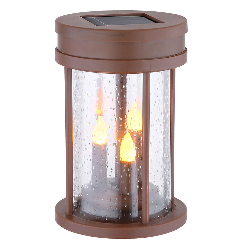 LED SOLARLEUCHTE Rostoptik Braun - Braun, Kunststoff (12/12/60cm) - Globo Lighting