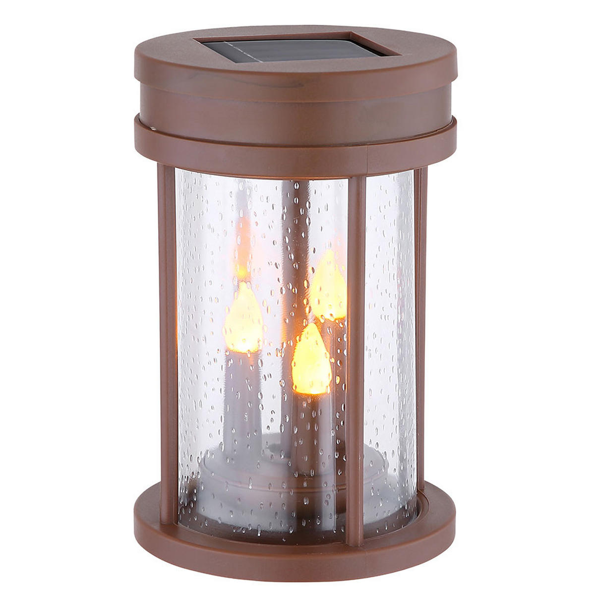 LED SOLARLEUCHTE Rostoptik Braun - Braun, Kunststoff (12/12/60cm) - Globo Lighting