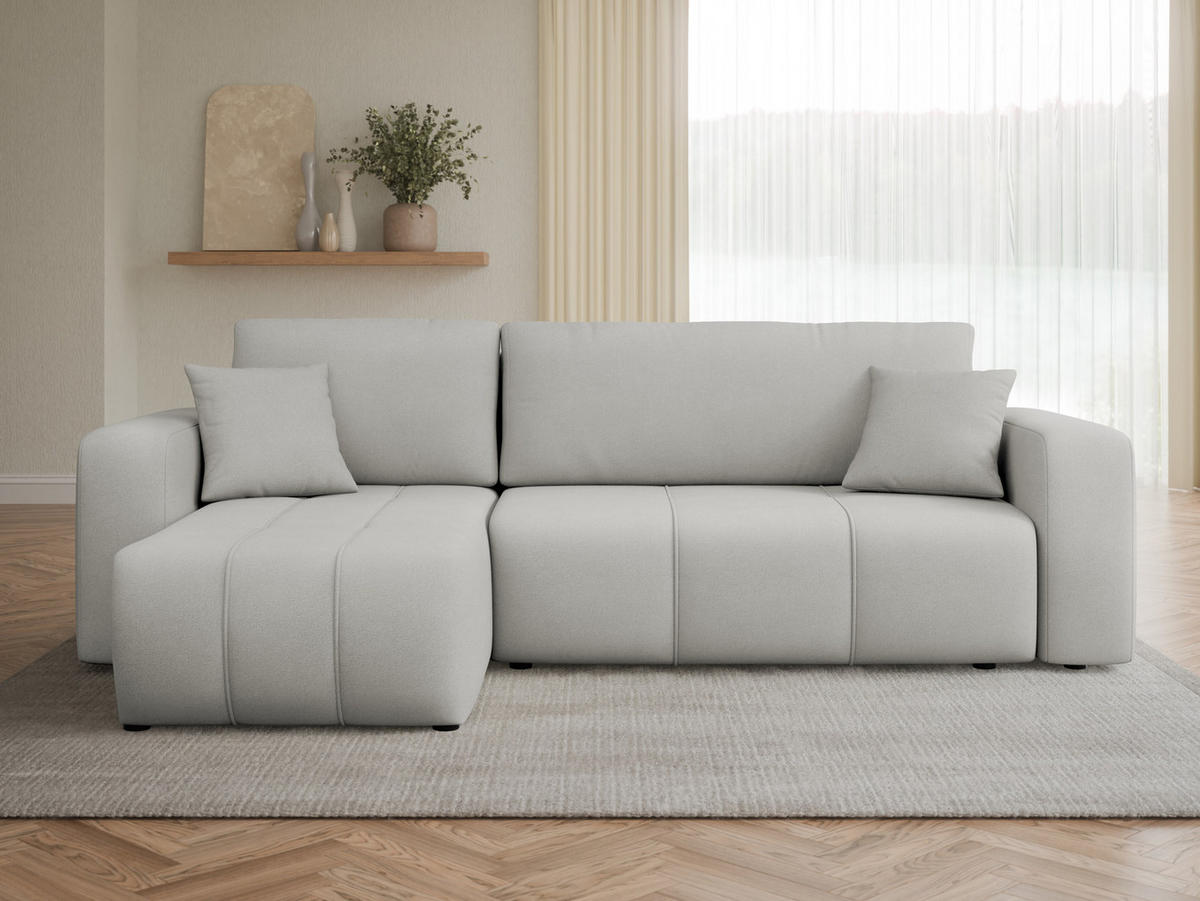 ECKSOFA Furyn - Schwarz/Grau, Holz/Kunststoff (244/145cm) - MIRJAN24