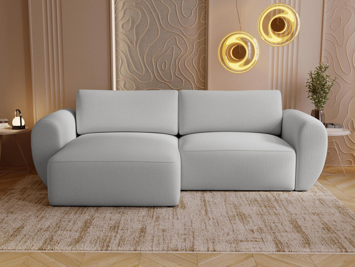 ECKSOFA Suzi - Hellgrau/Schwarz, Holzwerkstoff/Kunststoff (147/261cm) - MIRJAN24