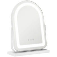 SCHMINKSPIEGEL 360° Drehbar Makeup-Spiegel, 33 x 44,5 cm, Weiß - Weiß, Glas (33/44.5/12cm) - HOMCOM