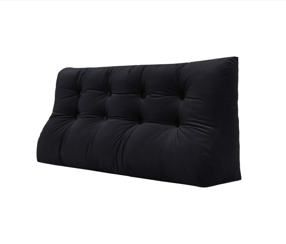 RÜCKENKISSEN Körperkontur Samtlook Schwarz 140 cm - Schwarz, Textil (55/140cm) - Vercart