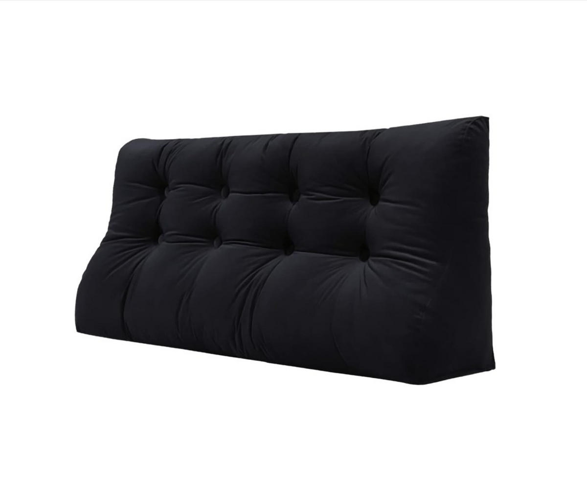 RÜCKENKISSEN Körperkontur Samtlook Schwarz 140 cm - Schwarz, Textil (55/140cm) - Vercart