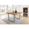 ESSTISCH NOAH - Beige/Silberfarben, Holz/Metall (90/90/77cm) - SAM