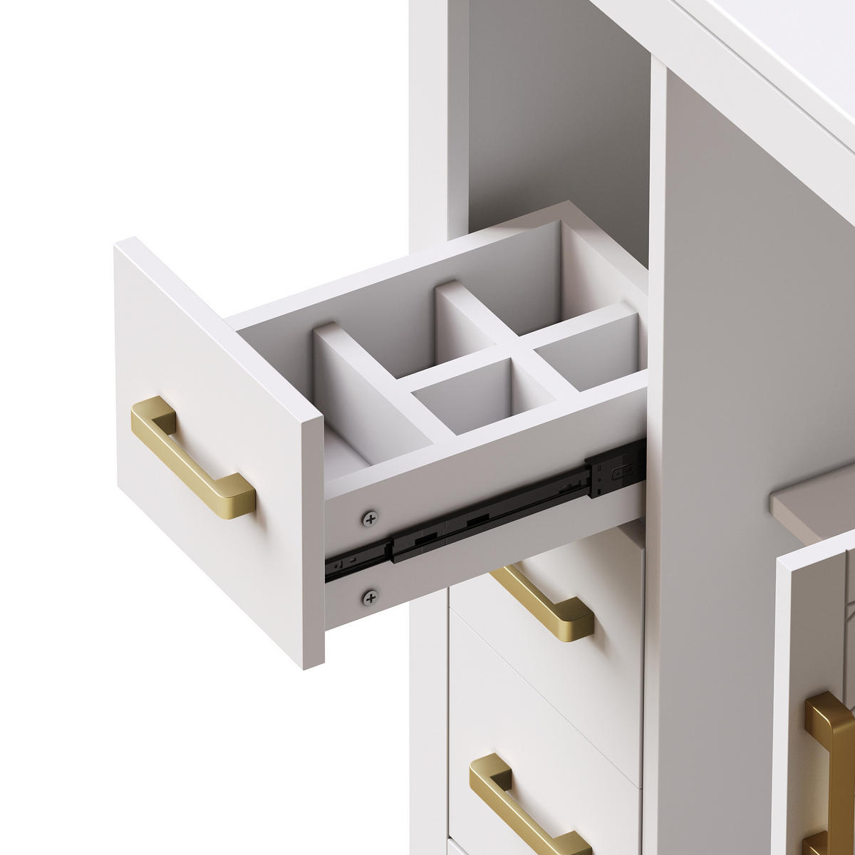WASCHBECKENUNTERSCHRANK 3 Schubladen Keramikbecken Weiß - Weiß, Keramik (76.5/84.5/46.5cm) - FLIEKS
