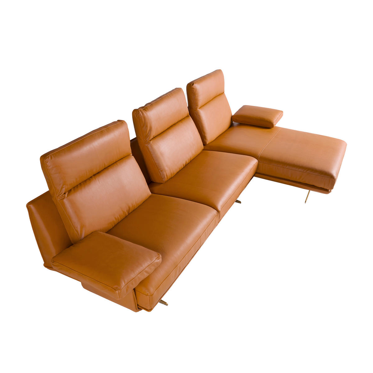 ECKSOFA Rechtes Chaiselongue-Sofa aus braunem Terrakotta-Leder 333/169/102 cm - Terracotta, Leder (333/169cm) - ANGEL CERDA