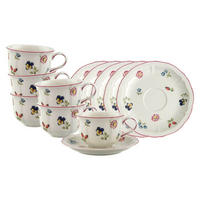 TEETASSEN MIT UNTERTASSEN Petite Fleur bunt 130 ml 6er Set - Multicolor, Keramik (0.13L) - Villeroy & Boch