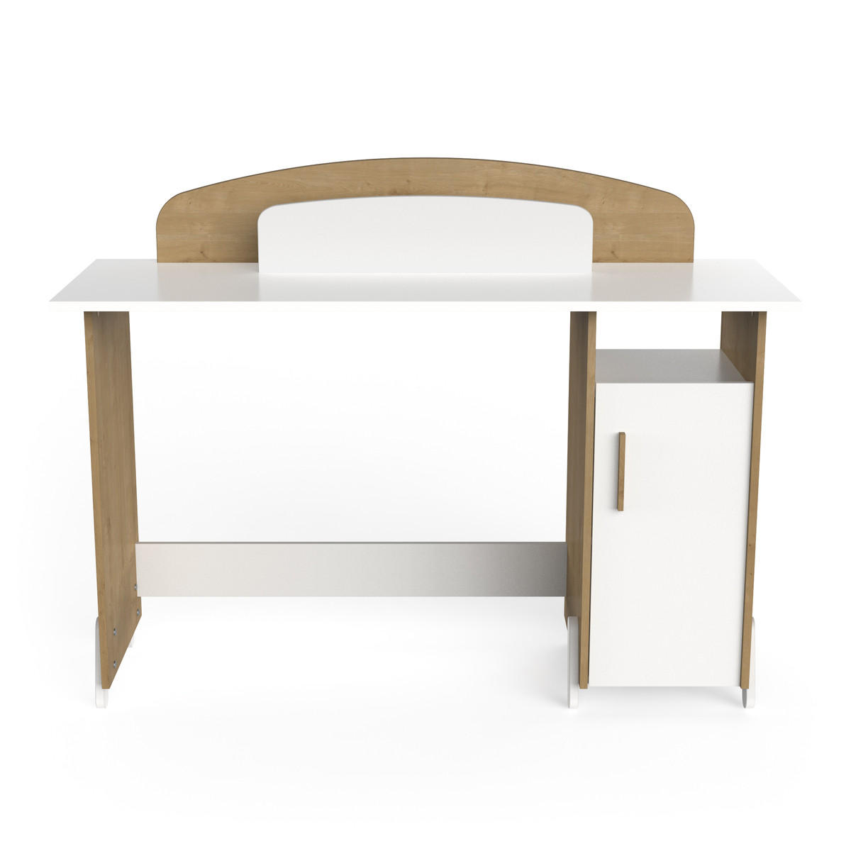 SCHREIBTISCH 1 Fach und 1 Tür B134,8 cm - NAILI - Weiß, Holzwerkstoff (50/103.4/52.5cm) - Calicosy