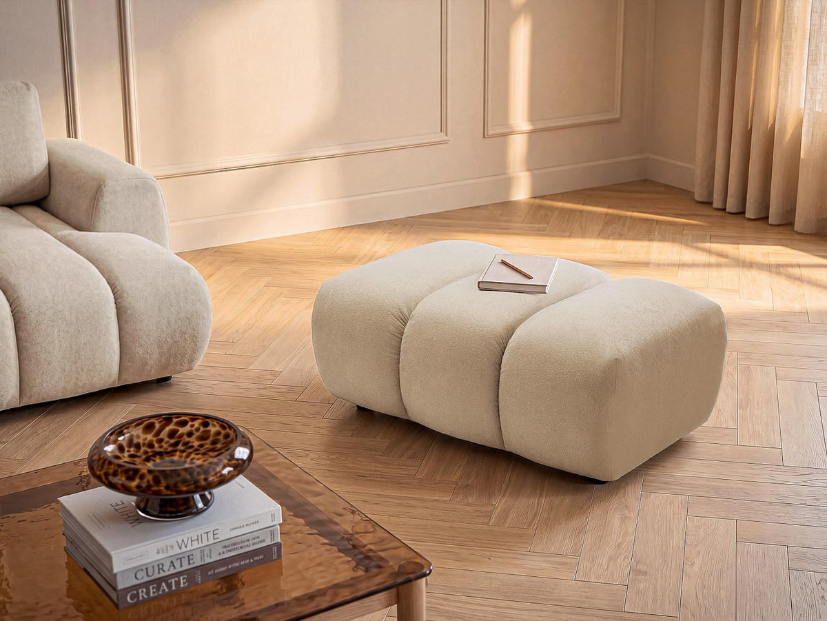 SITZHOCKER - 1 Person - stoff - beige Fridora - Beige, Kunststoff/Textil (105/43/70cm) - Vente-Unique
