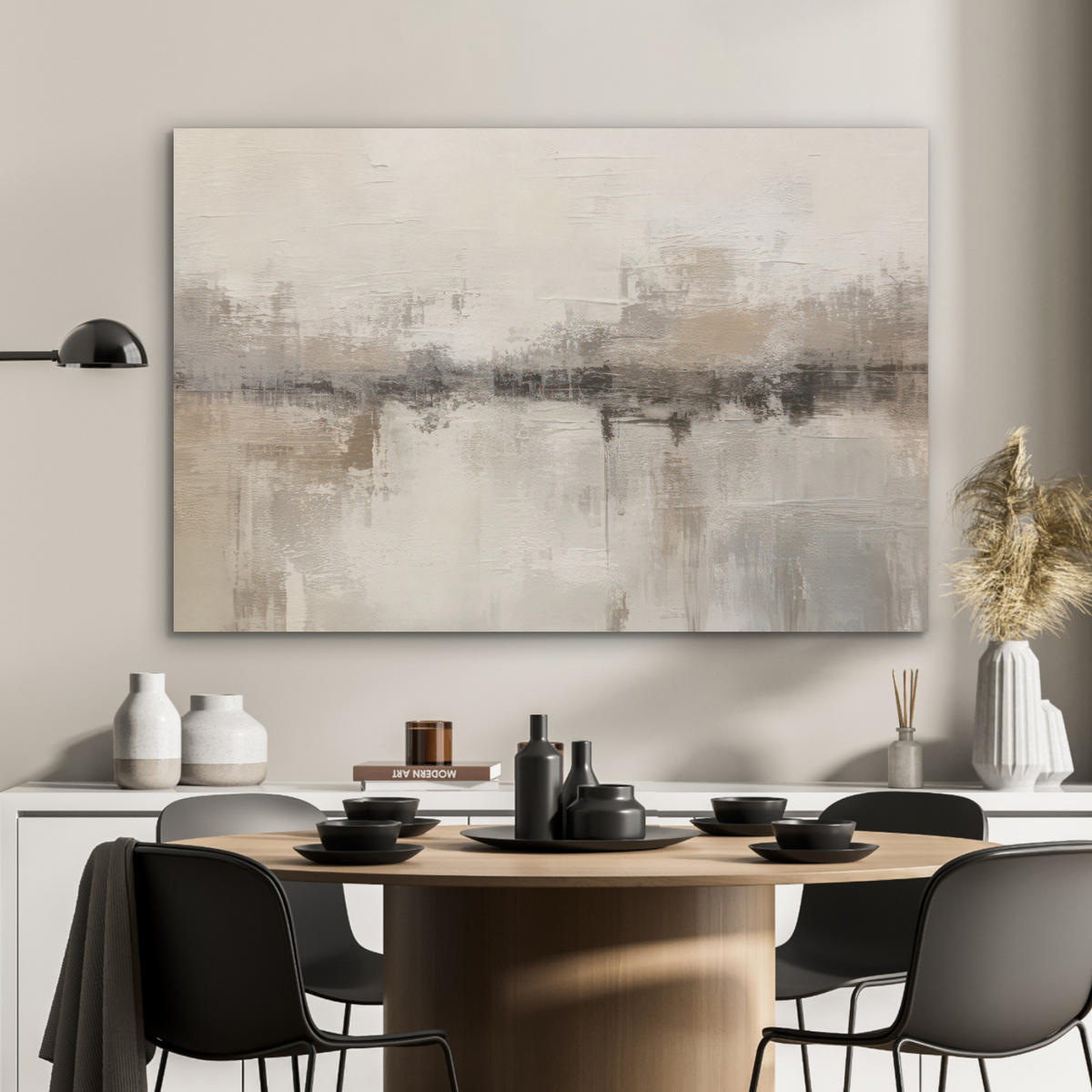AKUSTIKPANEEL Moderne Kunst - Abstrakt - Beige 100x70 cm - Beige, Textil (100/0.9/70cm) - MuchoWow