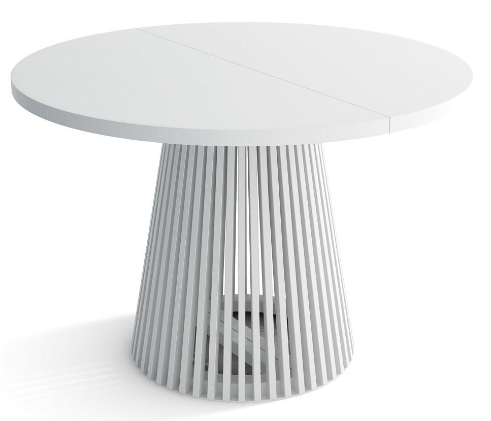 TISCH Weiß DUSTO Ausziehbar Mit Lamellen 120/220 cm - Weiß, Holzwerkstoff (120/120/77cm) - Sepro Meble